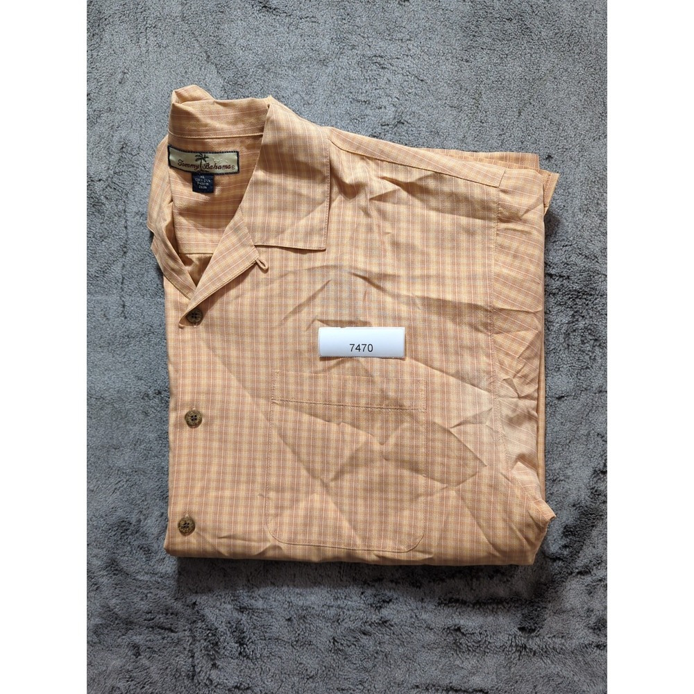 Tommy Bahama Short Sleeve Button Up Hawaiian Shirt Men's Size XL Orange - Picture 9 of 9